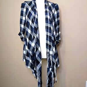 Buffalo plaid fringe flannel